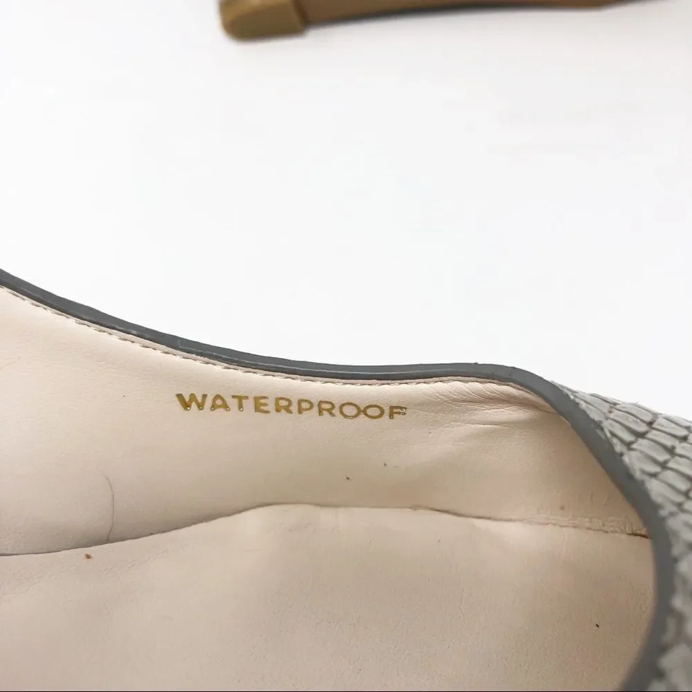 COLE HAAN | Gray Reptile Wedge Heels